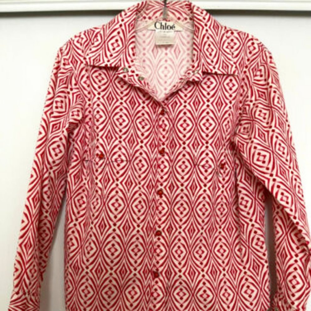 Vintage Chloé -Super Cute Shirt- Framboise -Made in France-